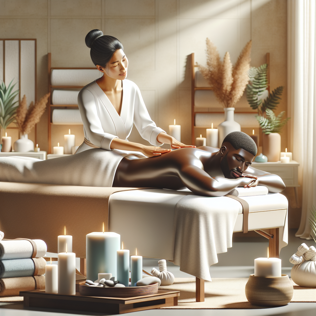 Realistic stock image of a relaxing massage session.