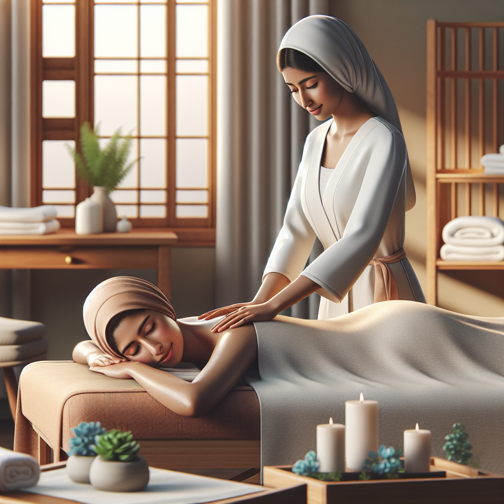 Realistic stock image of a relaxing massage session.